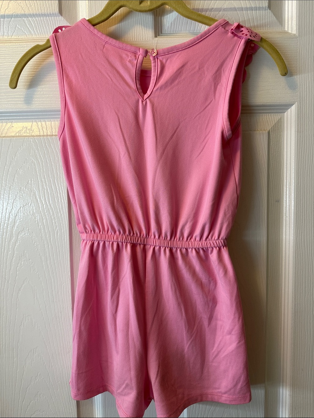 Girls Pink Ruffle-Trim Romper - Picture 3 of 3